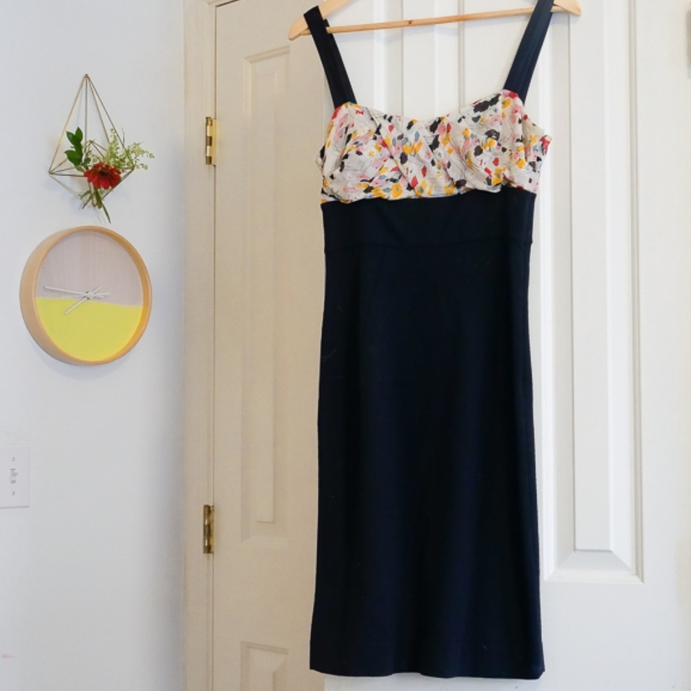 Diane Von Furstenberg Black and Multicolor Midi Dress